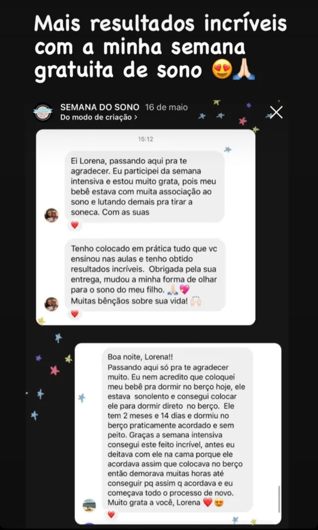 Print de mensagem de uma mãe sobre o resultado do desafio