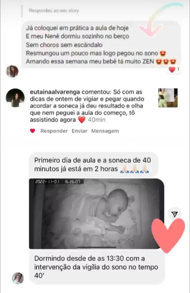 Print de mensagem de uma mãe sobre o resultado do desafio